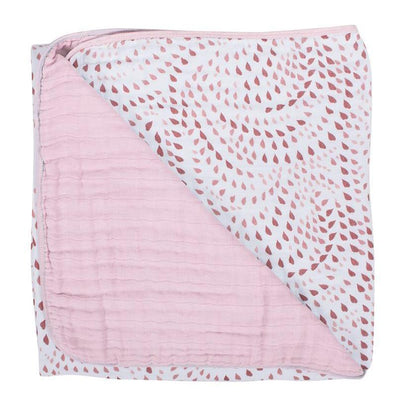 Bebe Au Lait - Muslin Snuggle Blanket - Rose Quartz & Petal