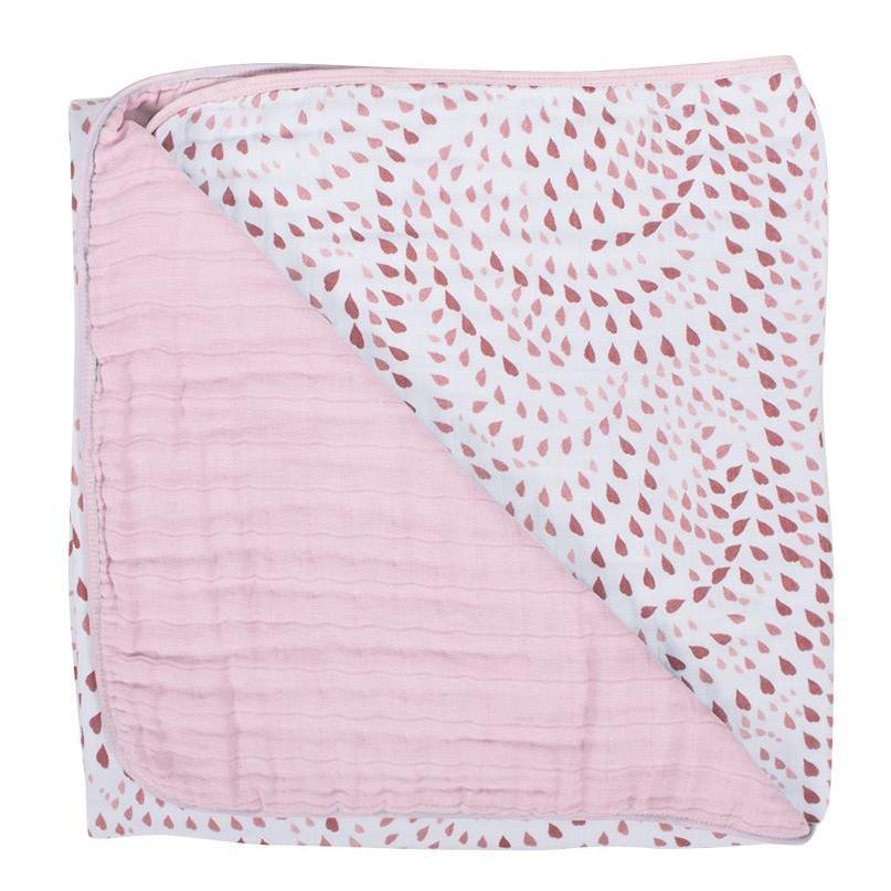 Bebe Au Lait - Muslin Snuggle Blanket - Rose Quartz & Petal