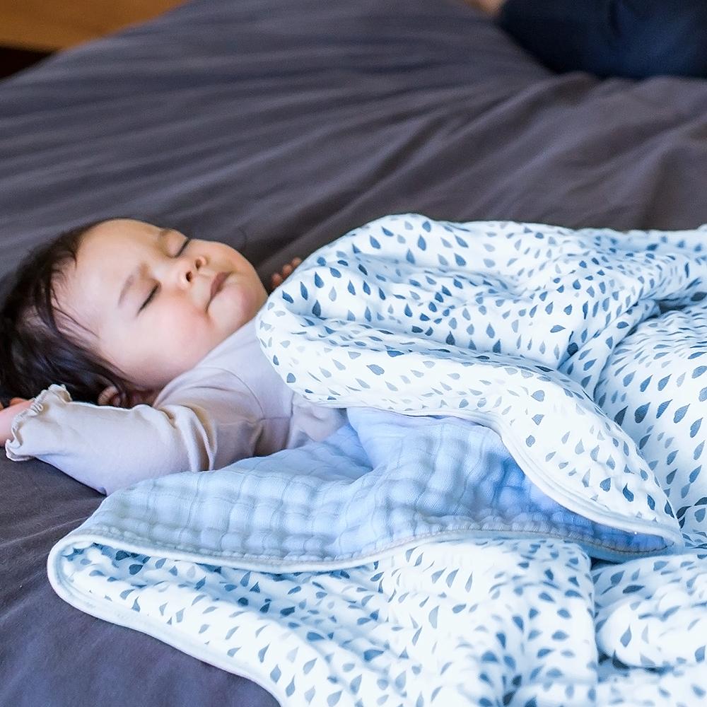 Bebe Au Lait - Muslin Snuggle Blanket - Serenity & Sky