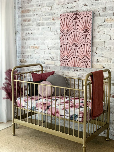 Pop Ya Tot - Cotton Muslin Cot Sheet - Sakura