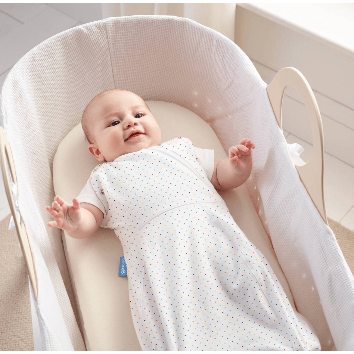 Grobag Newborn Swaddle (Cosy) - Rainbow Spot - swaddle - The Gro Company - Afterpay - Zippay Carry Them Close