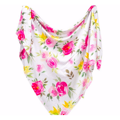 Bamboo Baby Swaddle Set - Watercolor Bloom - Swaddle - Posh Peanut - Afterpay - Zippay Carry Them Close