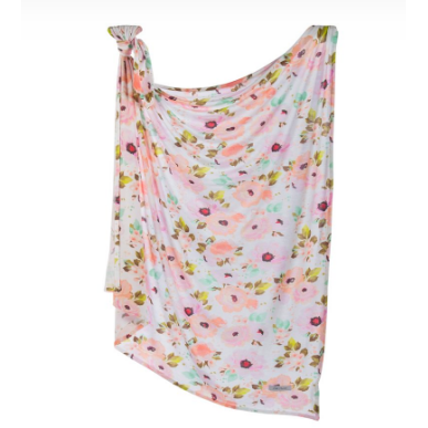 Bamboo Baby Swaddle Set - White Winter Peony - Swaddle - Posh Peanut - Afterpay - Zippay Carry Them Close