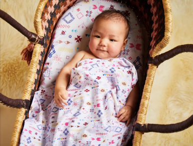 Halcyon Nights - Fitted Bassinet Sheet - Snowflake