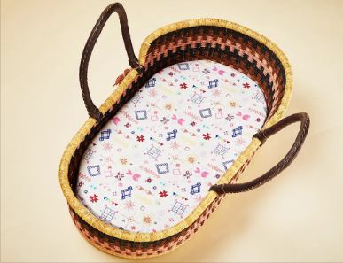 Halcyon Nights - Fitted Bassinet Sheet - Snowflake