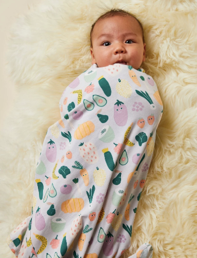 Halcyon Nights - Baby Swaddle Wrap - Winter Garden
