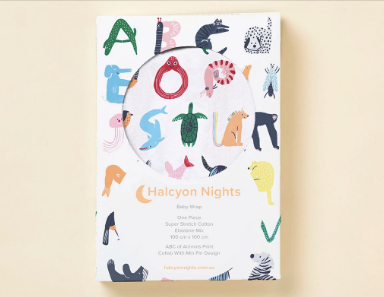 Halcyon Nights - Baby Swaddle Wrap - ABC OF ANIMALS