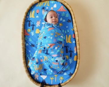 Halcyon Nights - Baby Swaddle Wrap - MEGAFAUNA