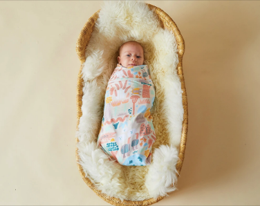 Halcyon Nights - Baby Swaddle Wrap - SUNSET KAKADU