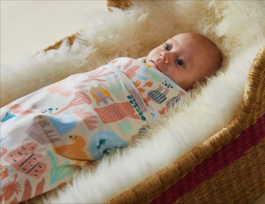 Halcyon Nights - Baby Swaddle Wrap - SUNSET KAKADU