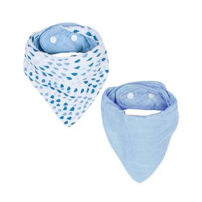Bebe Au Lait - Muslin Bandana Bibs (2pk) - Serenity & Sky