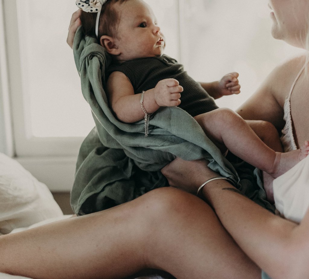 Pop Ya Tot - Muslin Swaddle - Soft Moss