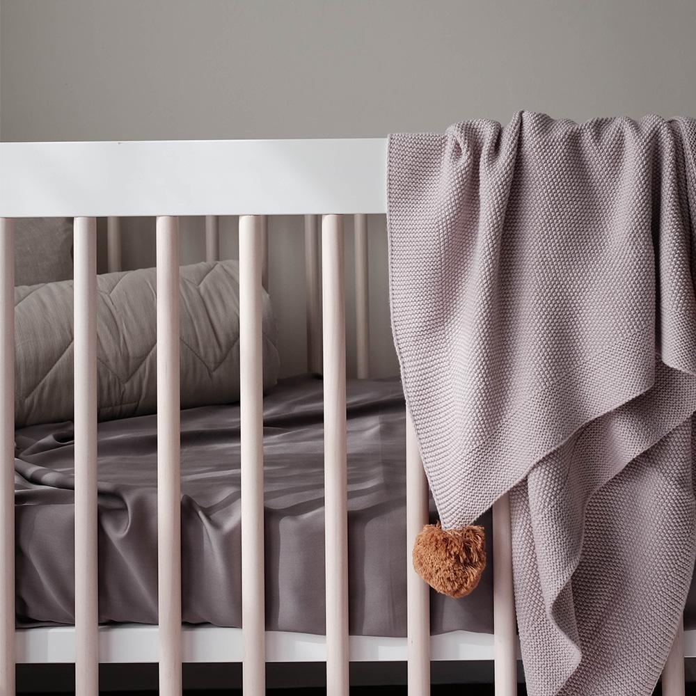 Mulberry Threads - Organic Bamboo Cot Sheets - Steel