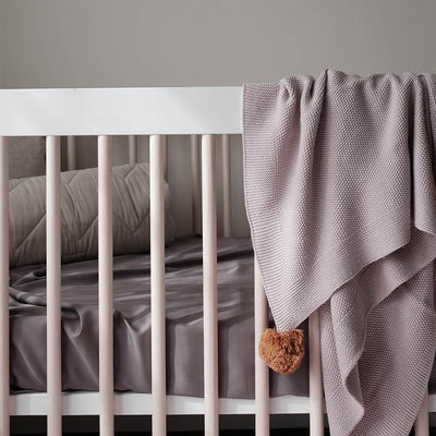 Mulberry Threads - Organic Bamboo Cot Sheets - Steel