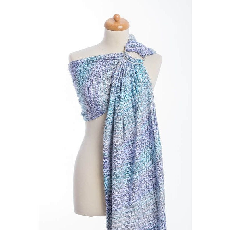 Lenny Lamb Ring Sling - Little Love Summer Sky (Merino, Silk, Wool, Cashmere, Cotton), , Ring Sling, Lenny Lamb, Carry Them Close - 3