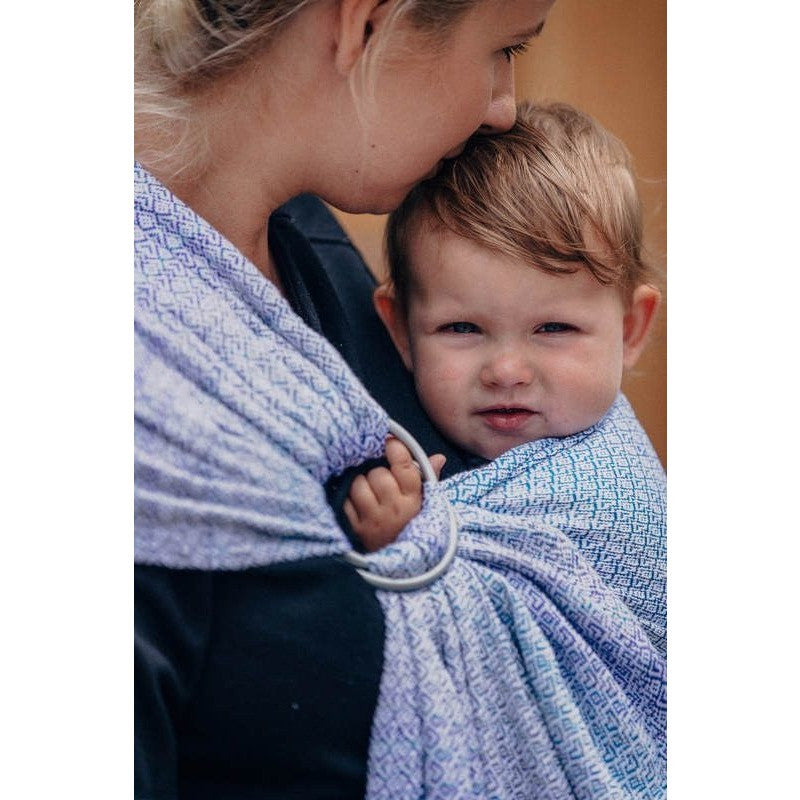Lenny Lamb Ring Sling - Little Love Summer Sky (Merino, Silk, Wool, Cashmere, Cotton), , Ring Sling, Lenny Lamb, Carry Them Close - 9