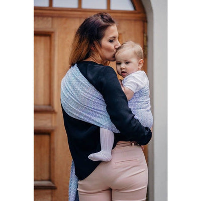 Lenny Lamb Ring Sling - Little Love Summer Sky (Merino, Silk, Wool, Cashmere, Cotton), , Ring Sling, Lenny Lamb, Carry Them Close - 6