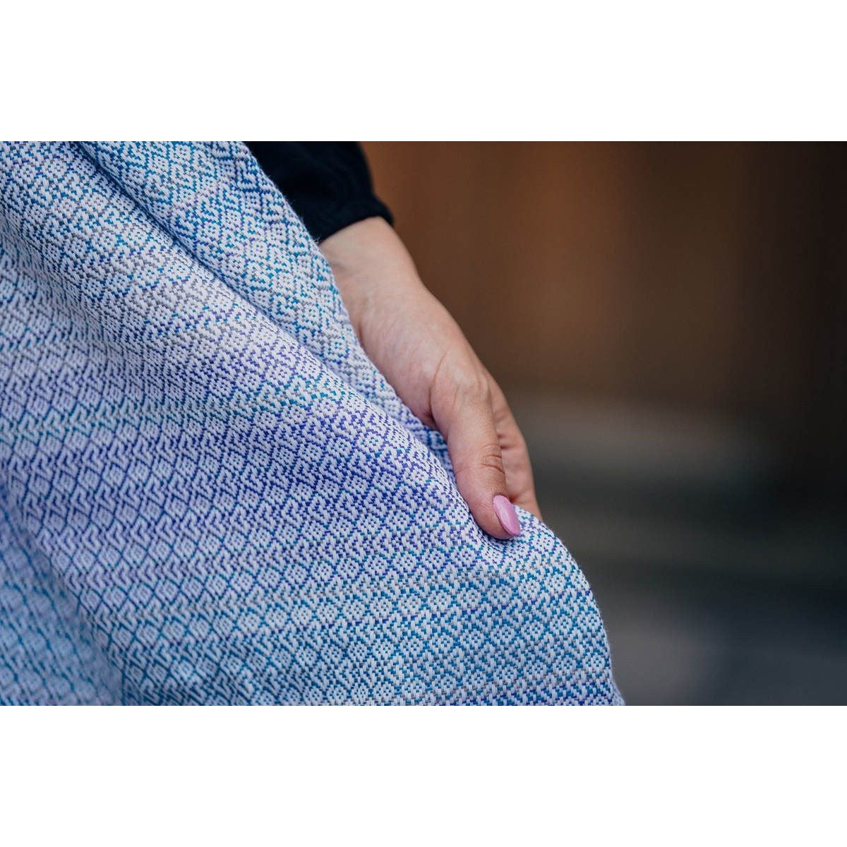 Lenny Lamb Ring Sling - Little Love Summer Sky (Merino, Silk, Wool, Cashmere, Cotton), , Ring Sling, Lenny Lamb, Carry Them Close - 4