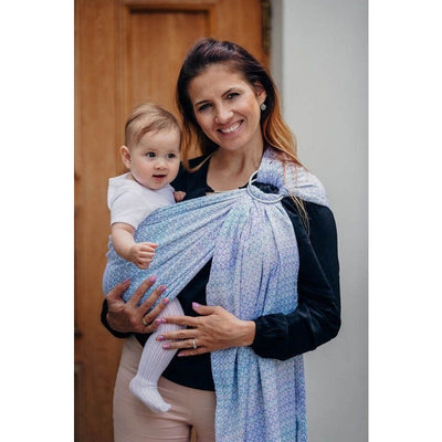 Lenny Lamb Ring Sling - Little Love Summer Sky (Merino, Silk, Wool, Cashmere, Cotton), , Ring Sling, Lenny Lamb, Carry Them Close - 1