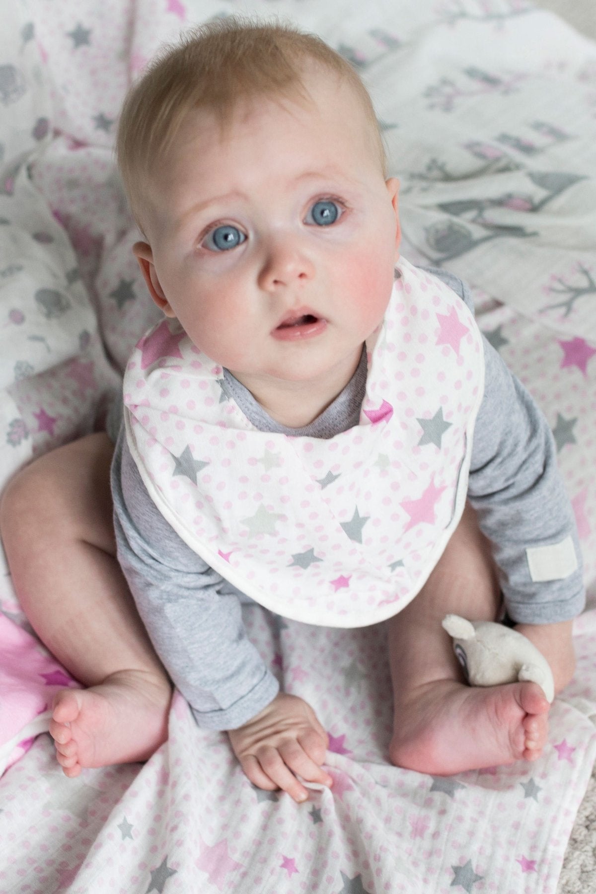 The Little Linen Company - Bibs (2pk) - Pink Elephants