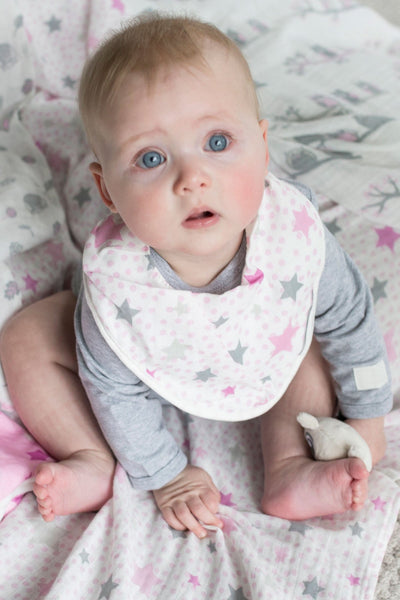 The Little Linen Company - Bibs (2pk) - Pink Elephants