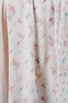 The Little Linen Company - Cotton Muslin Baby Swaddle (3Pk) - Pink Bunny Garden