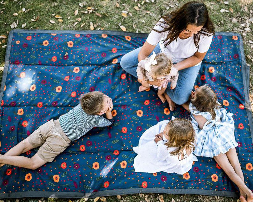Little Unicorn - Outdoor Blanket - Midnight Poppy