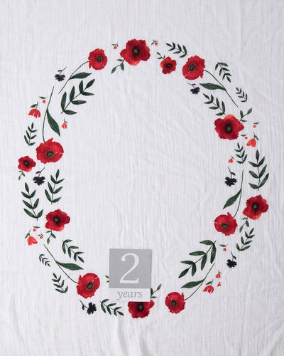 Little Unicorn - Photo Blanket Swaddle & Milestone Set - Summer Poppy