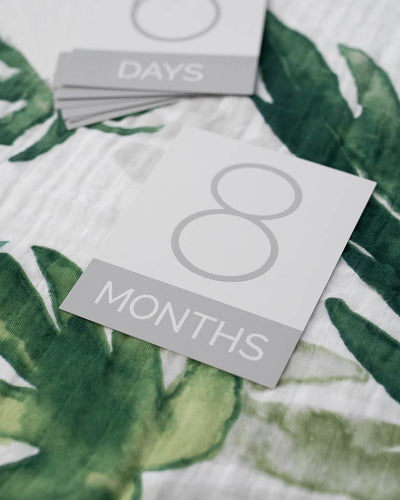 Little Unicorn - Photo Blanket Swaddle & Milestone Set - Tropical Leaf