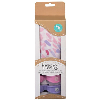 All4Ella Bamboo Baby Swaddle Wrap & Pram Peg Set - Abstract Pink - Swaddle - All4Ella - Afterpay - Zippay Carry Them Close