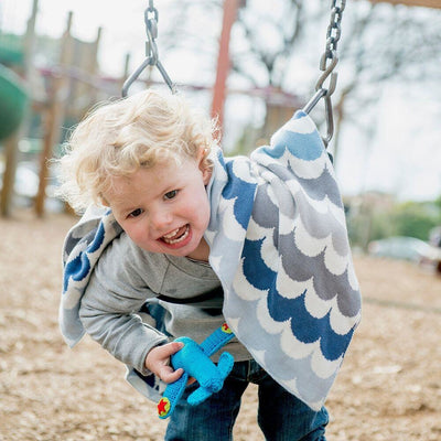 Weegoamigo Bamboo Knitted Baby Blanket - RicRac Freddy - Baby Blankets - Weegoamigo - Afterpay - Zippay Carry Them Close