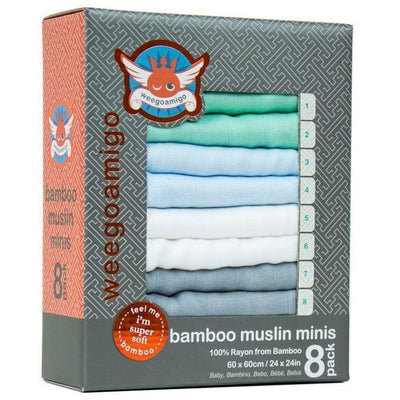 Weegoamigo Bamboo Mini Muslin - Pastel (8pk) - Swaddle - Weegoamigo - Afterpay - Zippay Carry Them Close