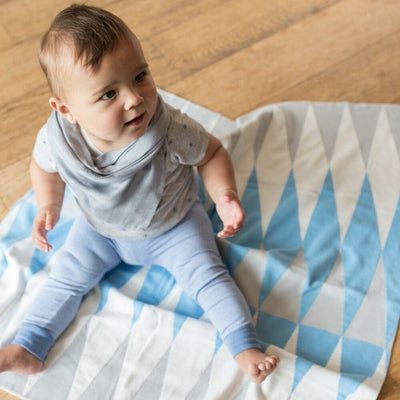 Weegoamigo Cotton Knitted Blanket - Carousel Blue - Baby Blankets - Weegoamigo - Afterpay - Zippay Carry Them Close