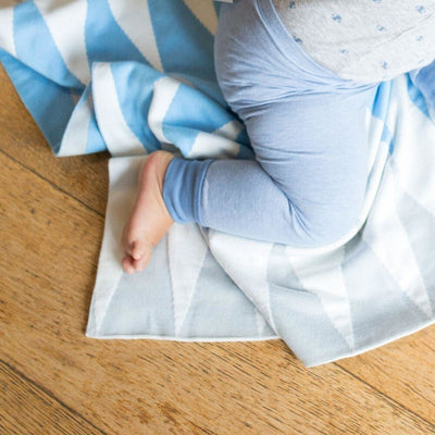 Weegoamigo Cotton Knitted Blanket - Carousel Blue - Baby Blankets - Weegoamigo - Afterpay - Zippay Carry Them Close