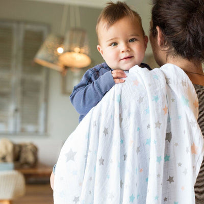 Weegoamigo Muslin Swaddle Wraps - Twinkle Blue - Swaddle - Weegoamigo - Afterpay - Zippay Carry Them Close