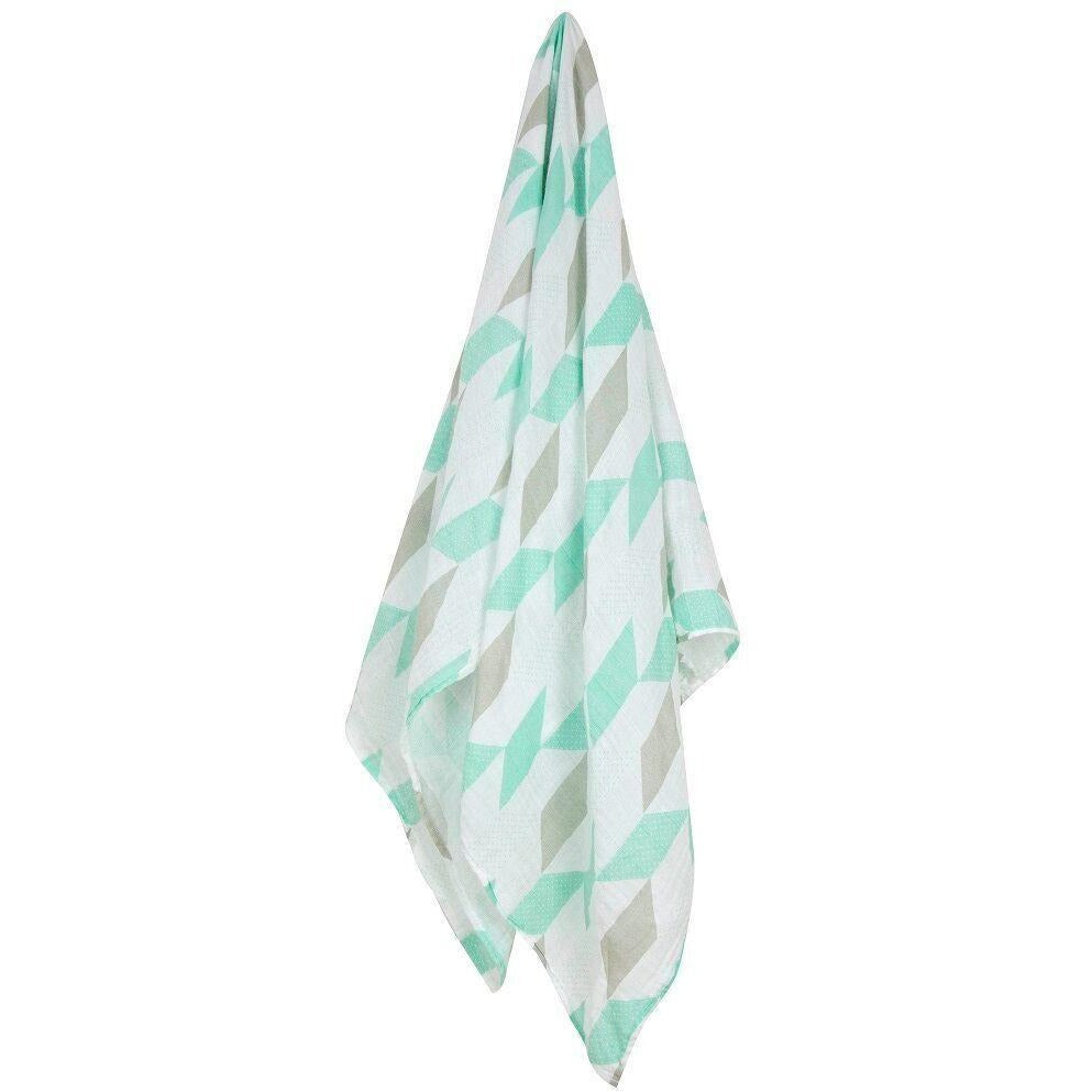 Weegoamigo Muslin Swaddle Wraps - Herringbone Teal - Swaddle - Weegoamigo - Afterpay - Zippay Carry Them Close