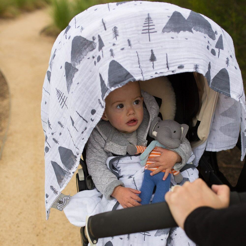 Weegoamigo Muslin Swaddle Wraps - Snowy Mountains - Swaddle - Weegoamigo - Afterpay - Zippay Carry Them Close