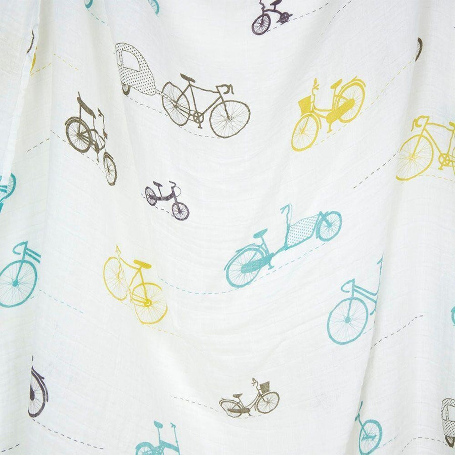 Weegoamigo Muslin Swaddle Wraps - Bicycles - Swaddle - Weegoamigo - Afterpay - Zippay Carry Them Close
