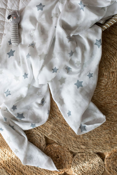 Weegoamigo - Bamboo Swaddle Wraps - Stars Grey