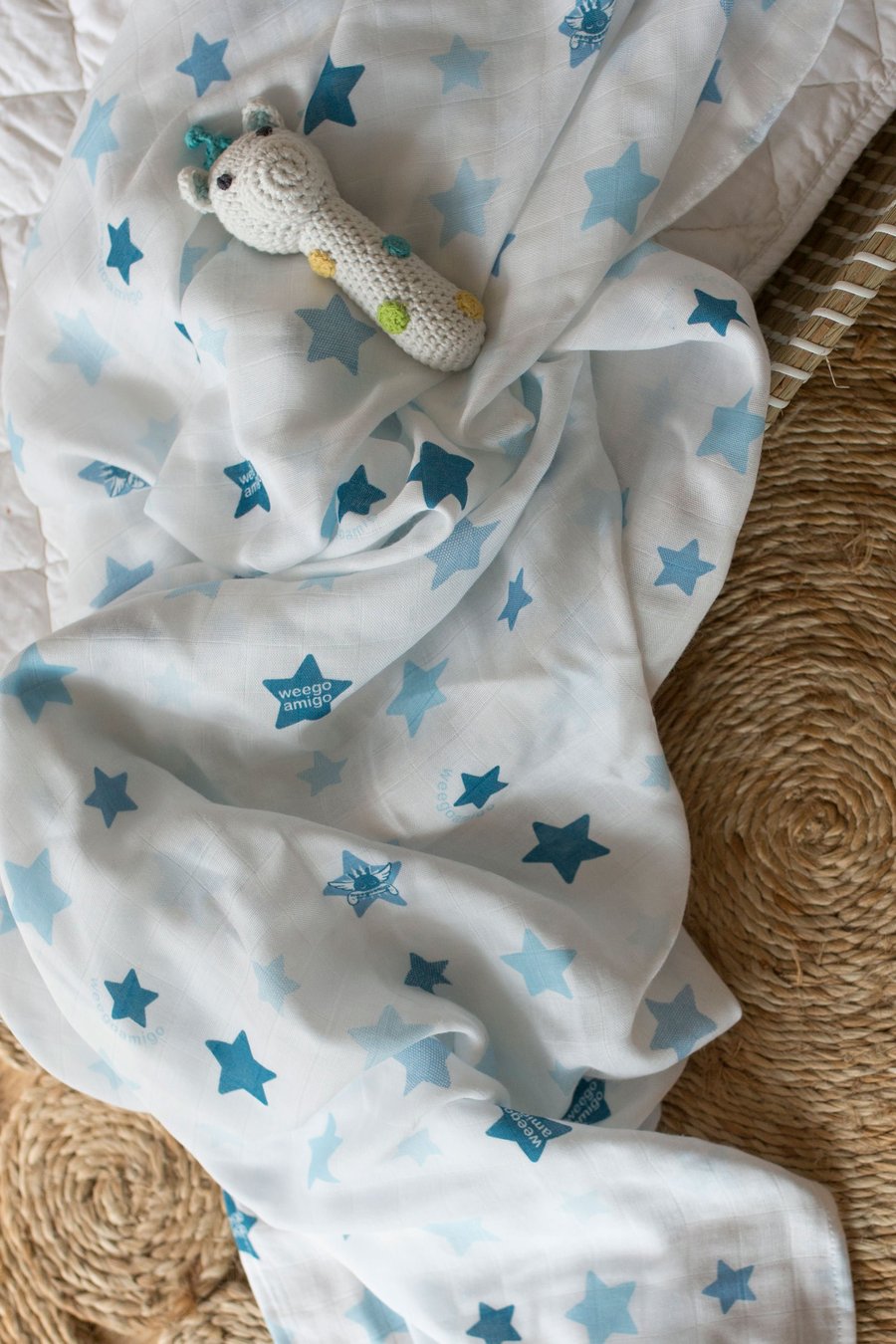 Weegoamigo - Bamboo Swaddle Wraps - Starts Blue