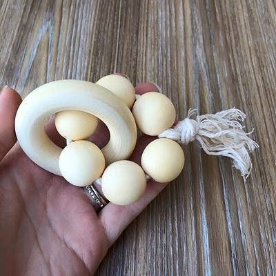 Wooden Beaded Rattle with Maple Wood Teether - Teething Necklace - Nature Bubz - Afterpay - Zippay Carry Them Close