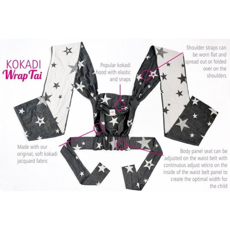 Kokadi Baby Carrier WrapTai - Diorite Stars, , Mei Tai, Kokadi, Carry Them Close - 2