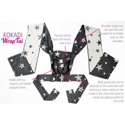 Kokadi Baby Carrier WrapTai - Diorite Stars, , Mei Tai, Kokadi, Carry Them Close - 2