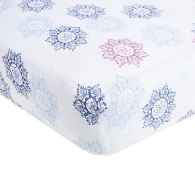 Aden and Anais - Aden by Aden + Anais - Cot Sheet Muslin - Pretty Pink Medallion