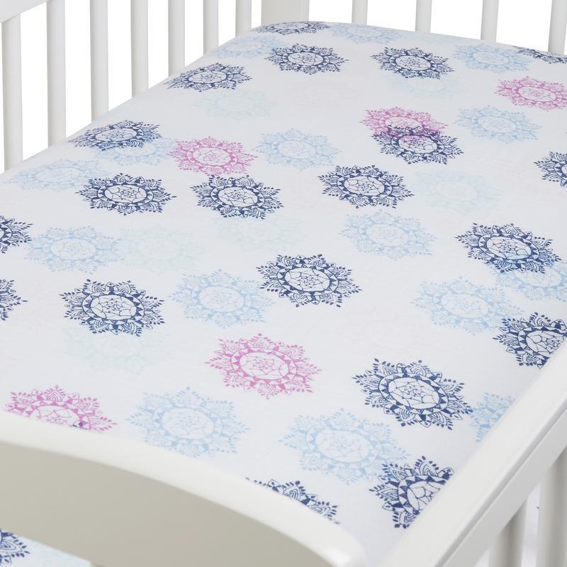 Aden and Anais - Aden by Aden + Anais - Cot Sheet Muslin - Pretty Pink Medallion