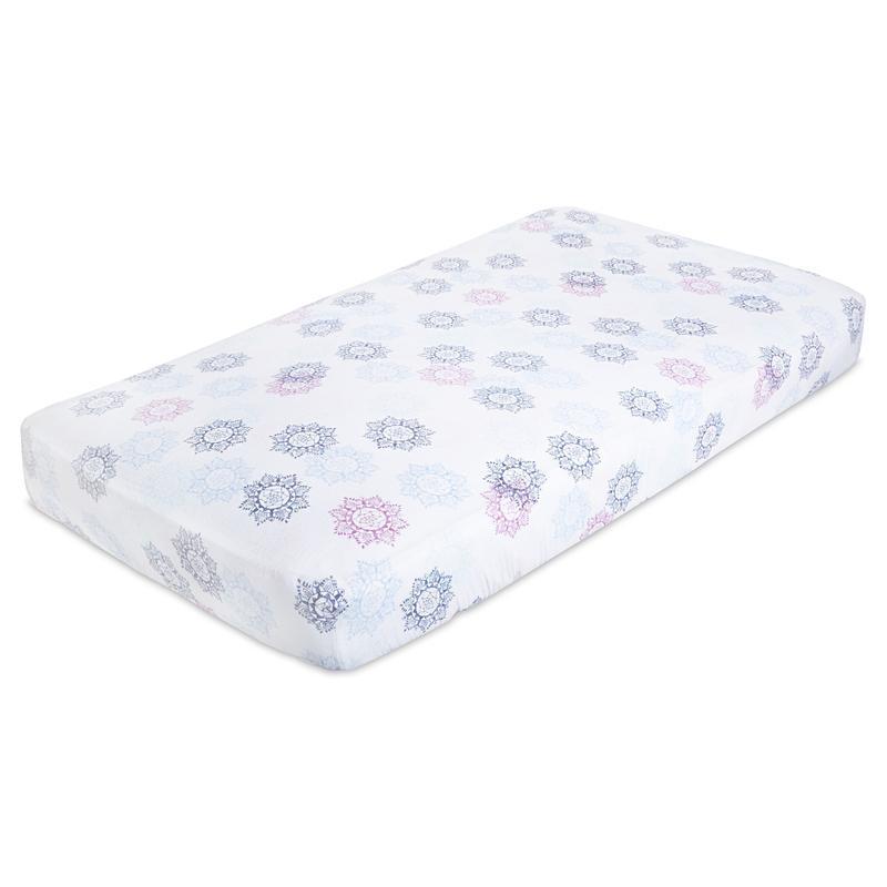 Aden and Anais - Aden by Aden + Anais - Cot Sheet Muslin - Pretty Pink Medallion