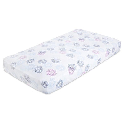 Aden and Anais - Aden by Aden + Anais - Cot Sheet Muslin - Pretty Pink Medallion