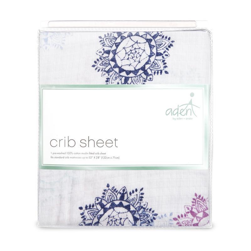 Aden and Anais - Aden by Aden + Anais - Cot Sheet Muslin - Pretty Pink Medallion