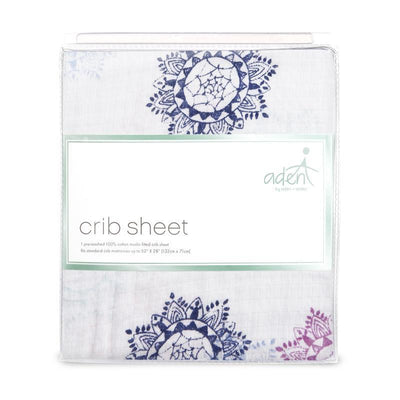 Aden and Anais - Aden by Aden + Anais - Cot Sheet Muslin - Pretty Pink Medallion