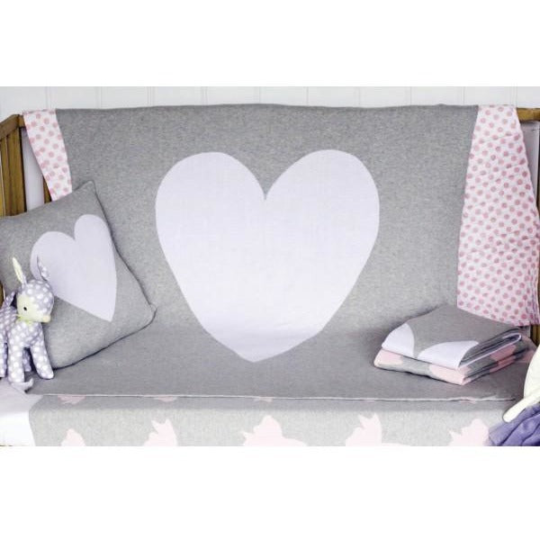 Alimrose Knit Cot Blanket - Heart - Baby Blankets - Alimrose - Afterpay - Zippay Carry Them Close